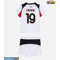 AC Milan Youssouf Fofana #19 Auswärts Trikotsatz Kinder 2025-26 Kurzarm (+ Kurze Hosen)